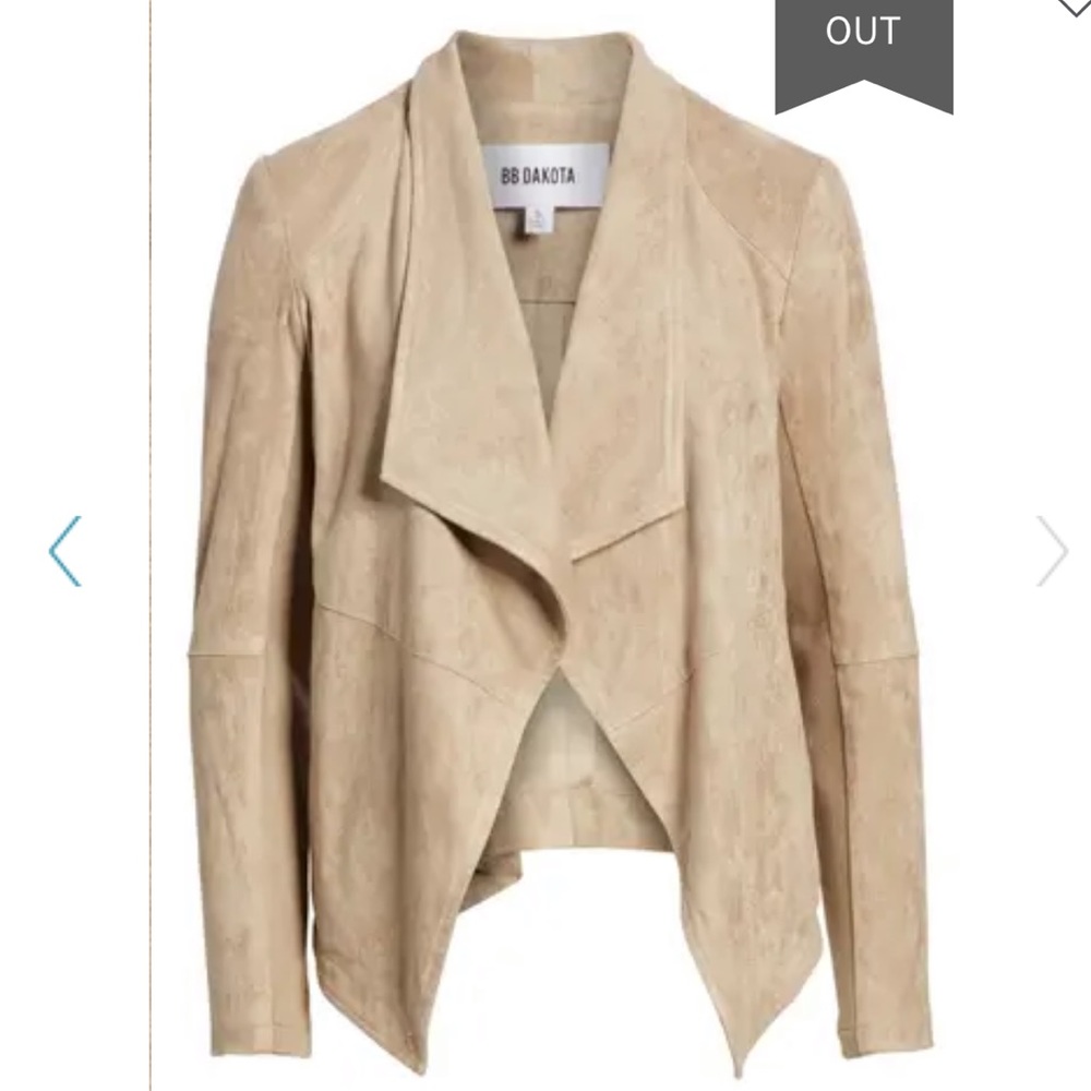 Bb Dakota Faux Suede Drape Jacket - Picture 1 of 16